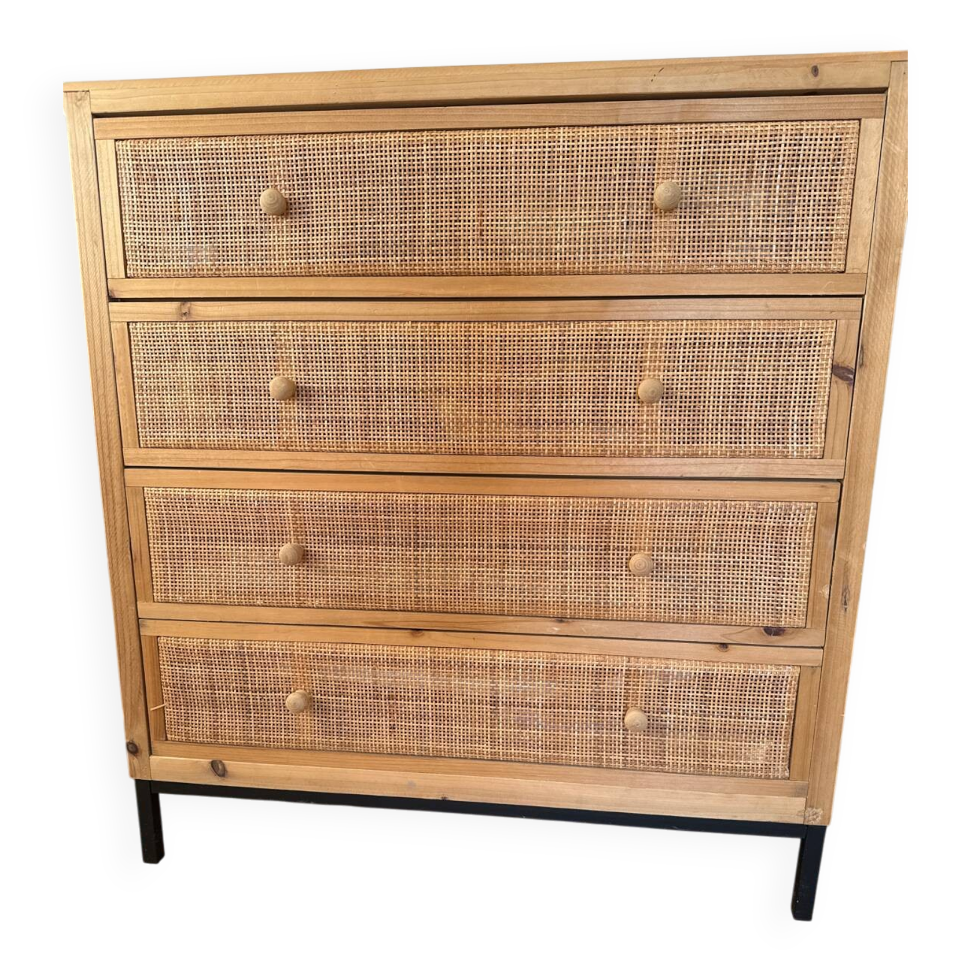 Rattan drawer chest