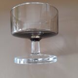 6 coupes/ verres marron vintage pieds transparents