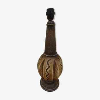 Large African Style Ceramic Lamp Stand