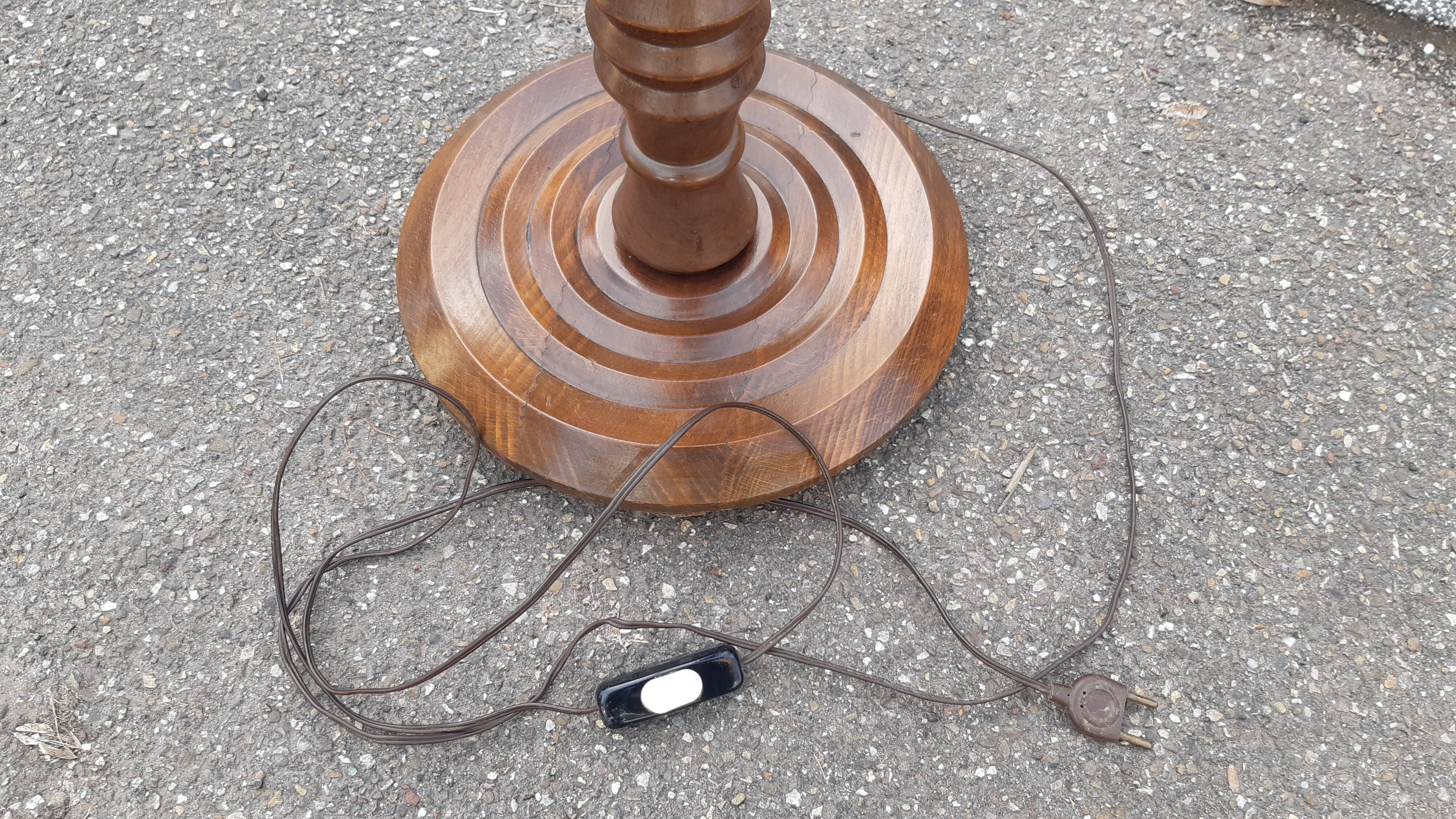 Art Deco turned wood floor lamp