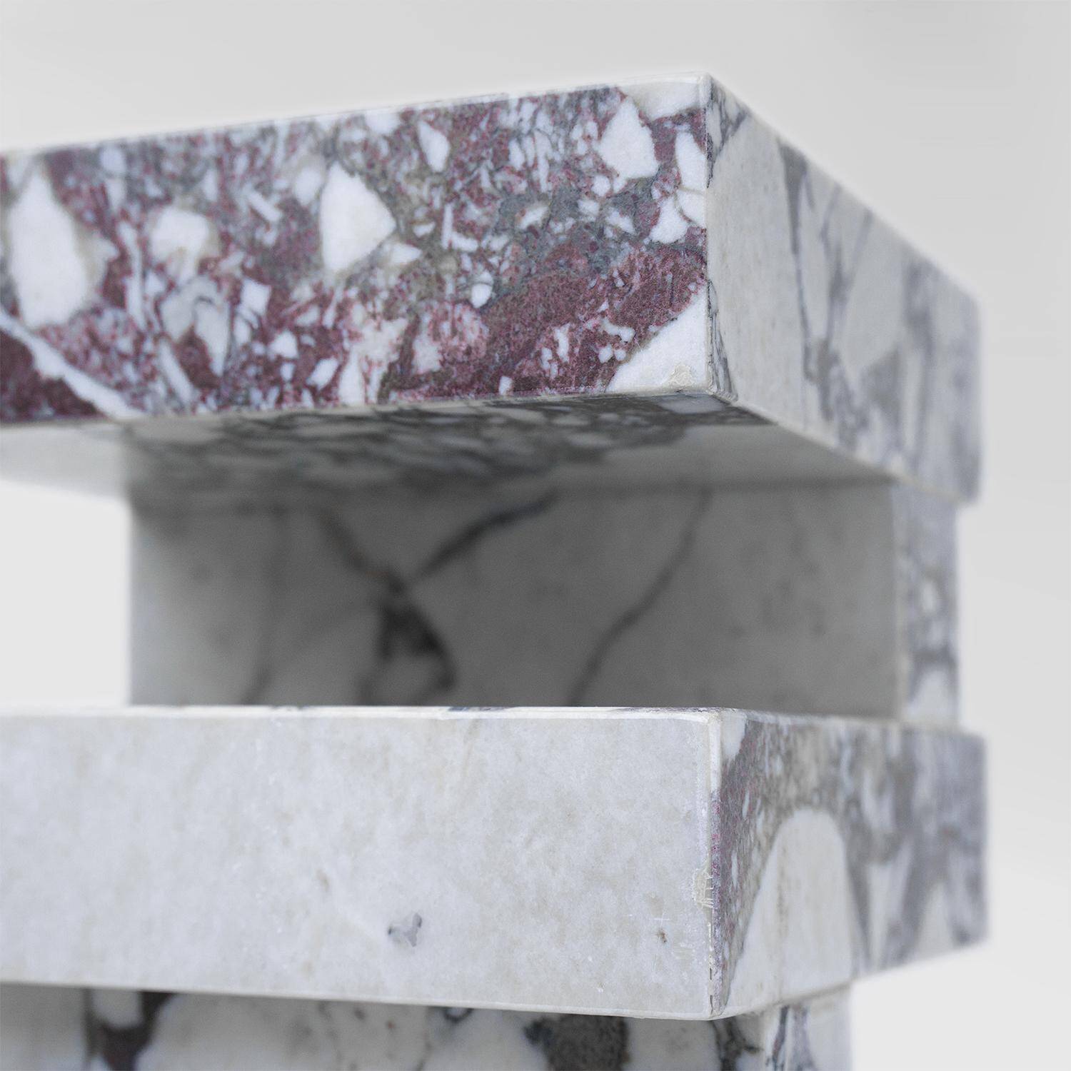 Calacatta side table "S Y N C", limited edition