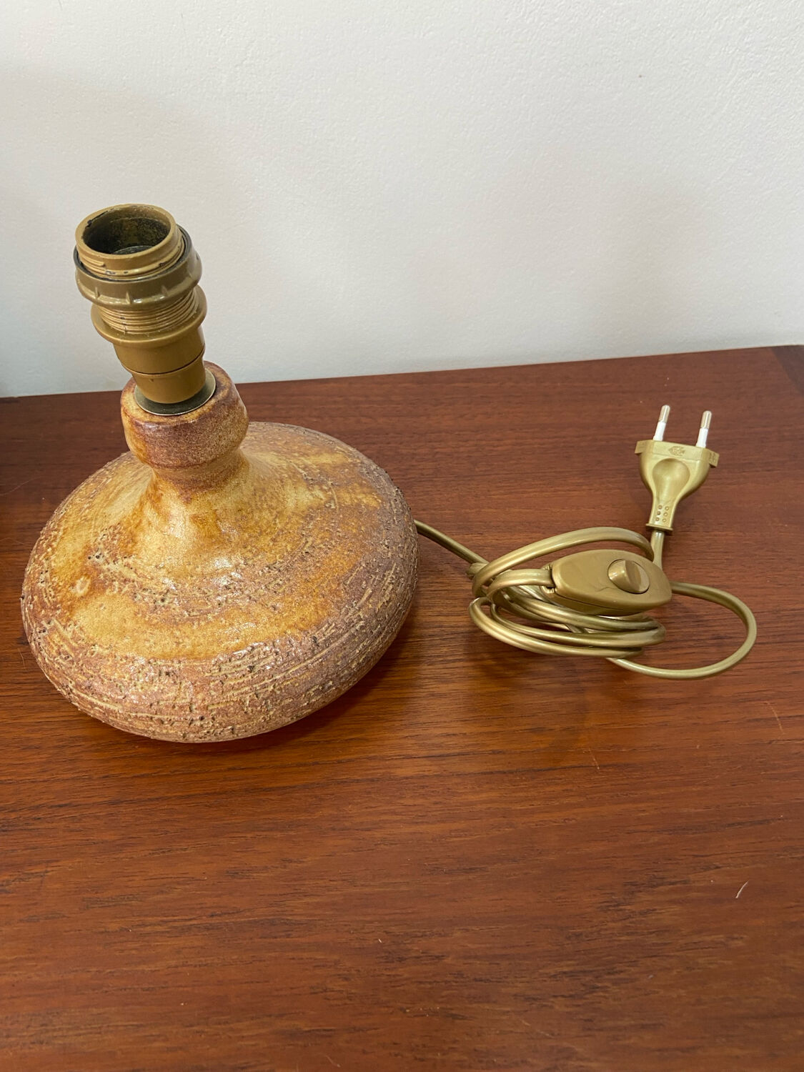 Vallauris stoneware lamp, signed Sesame