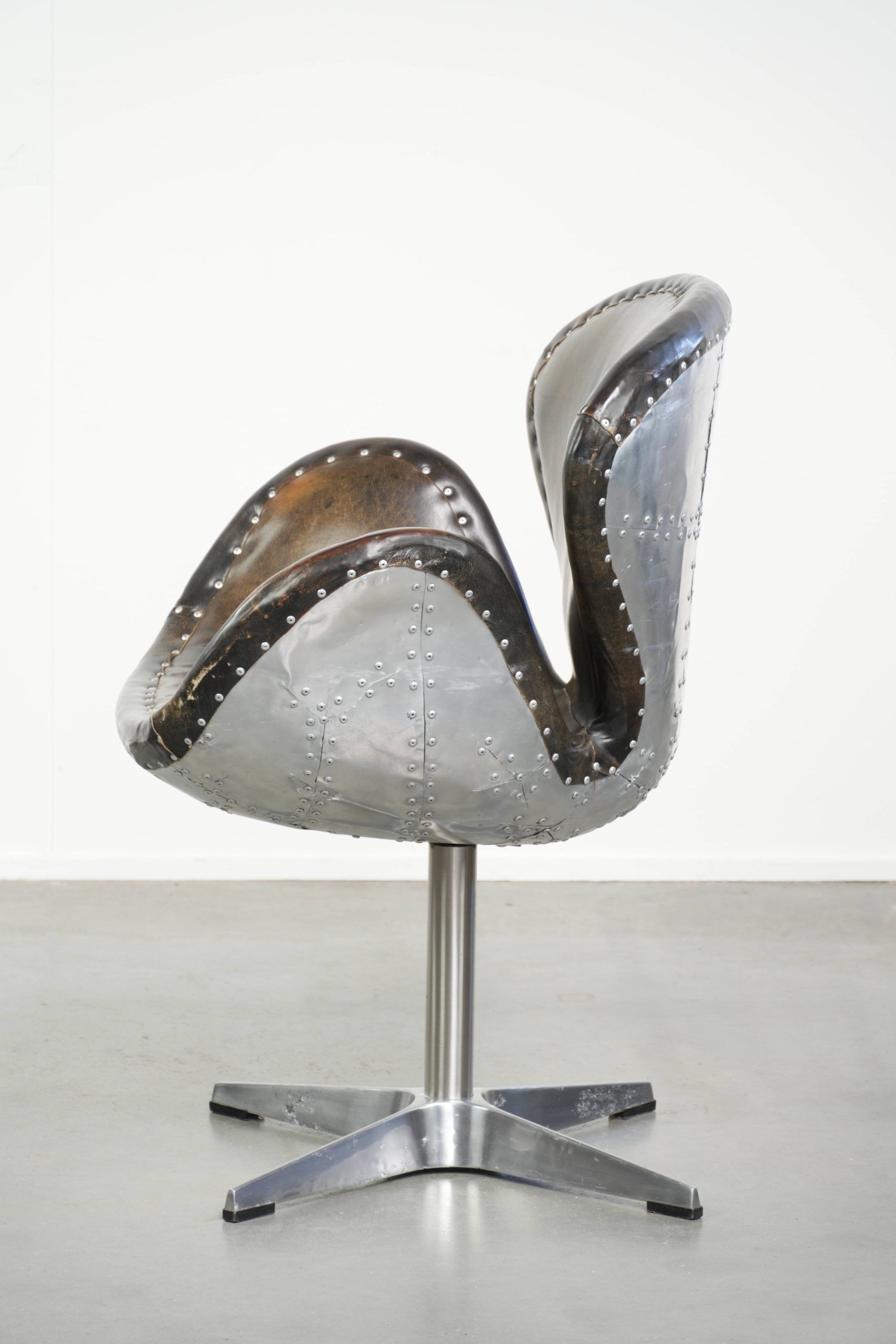 Chaise de bureau/côté Aviateur en cuir de vachette vintage Timothy Oulton Devon Spitfire