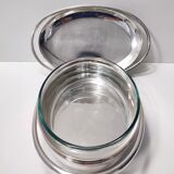 Plat de chevreuil plaqué argent avec casserole en verre pyrex par Sabattini, Italie