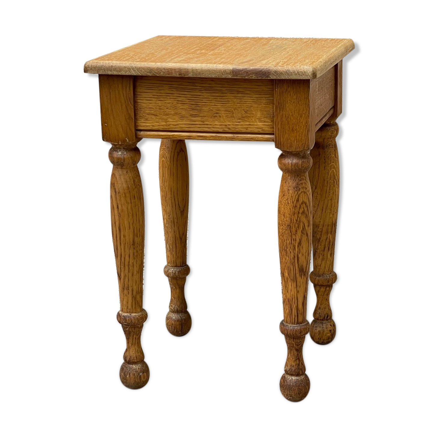 Light wood stool turned years 70/80