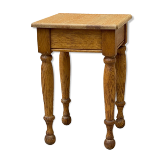 Light wood stool turned years 70/80