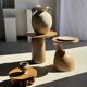 Sexy Neck - Solid wood (monoxyle) side table in natural colour H45
