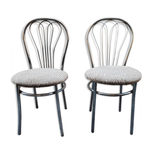 Paire de chaises bistrot en métal