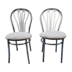 paire de chaises bistrot - tubulaire