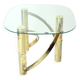 Swirl Coffee Table In Brass & Glass, Italy 1970s