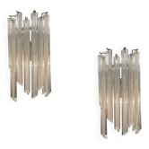 Murano Glass Trilobi Sconces Set of 2 by Venini 1970’s