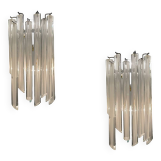 Murano Glass Trilobi Sconces Set of 2 by Venini 1970’s