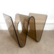 Smoked Plexiglas magazine rack by Michel Dumas