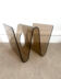 Smoked Plexiglas magazine rack by Michel Dumas