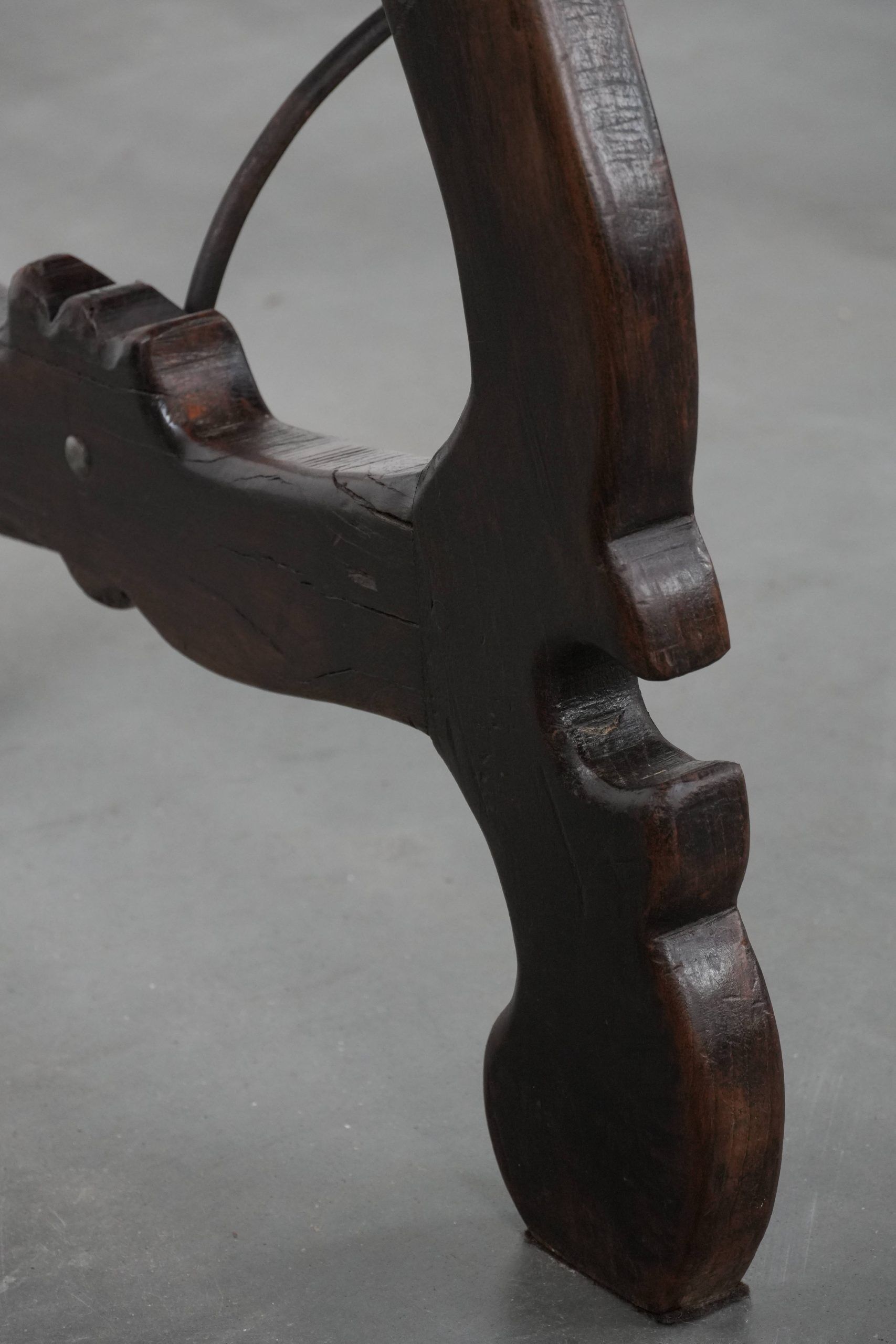 Antique Spanish table from the early 18th century with  a cast iron base