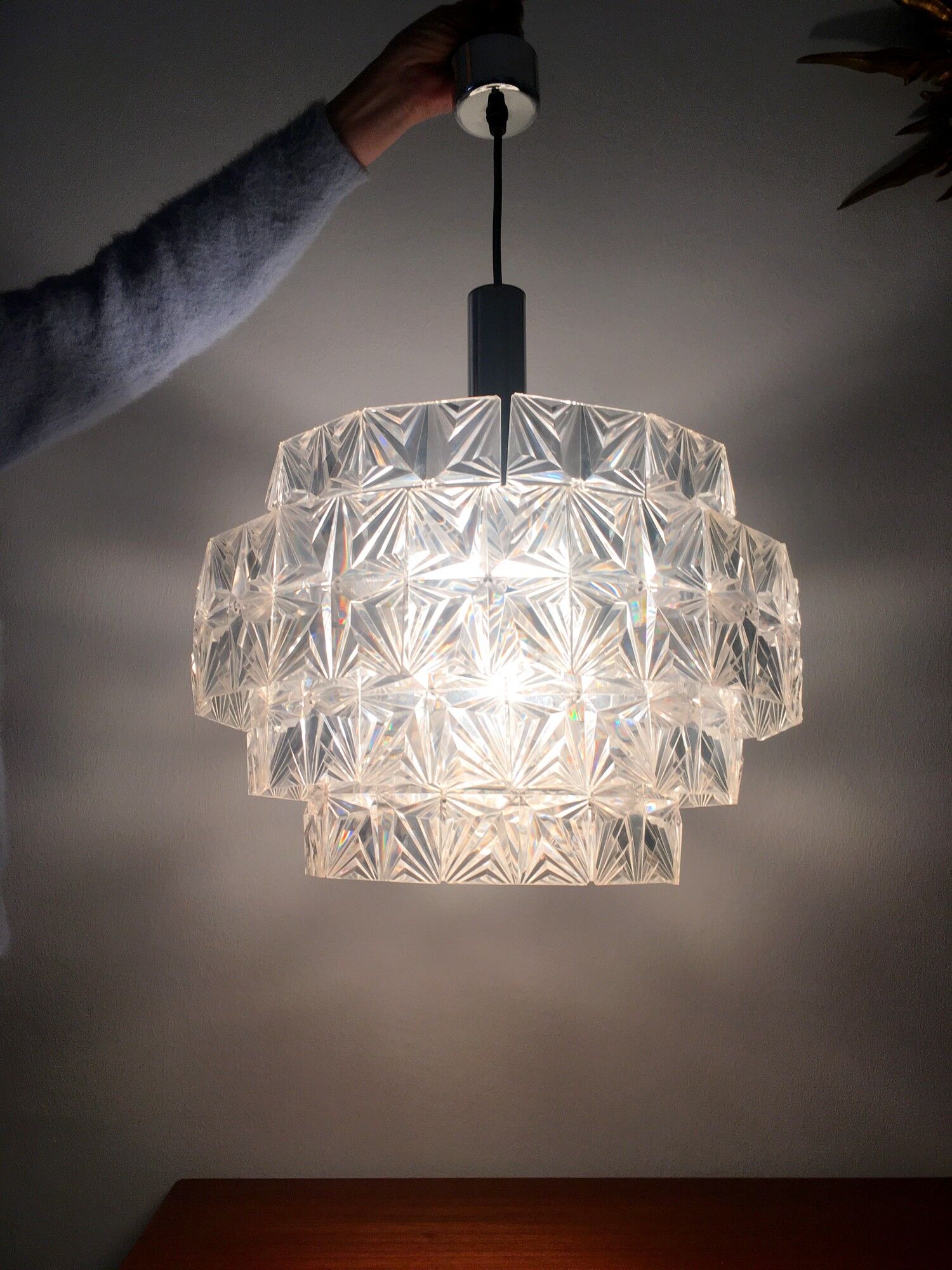 Vintage suspension lamp 60s