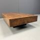 Table basse vintage en bois de loupe, 1970