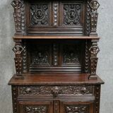 Renaissance neo-Gothic style state cabinet in solid wood, 19th century