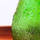 Constantin Vase Made in Italy vintage green glass with floral relief