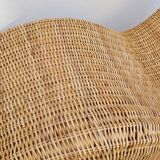 Vintage rattan chaise longue deck chair - 1970s