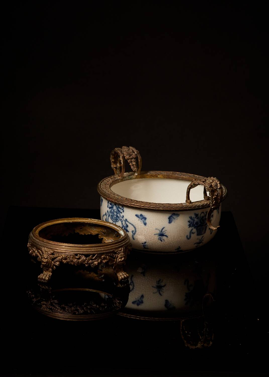 Bronze footed centerpiece