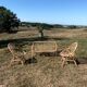 Sofa and its two vintage rattan armchairs
