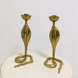 Pair of Snake candle holders