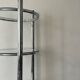 Round tubular bookcase in chrome and glass, 1970 design