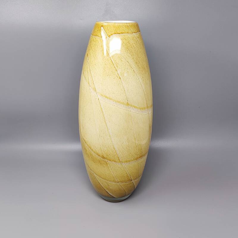 1970s Gorgeous Pair of Vases in Murano Glass by Enrico Coveri. Made in Italy