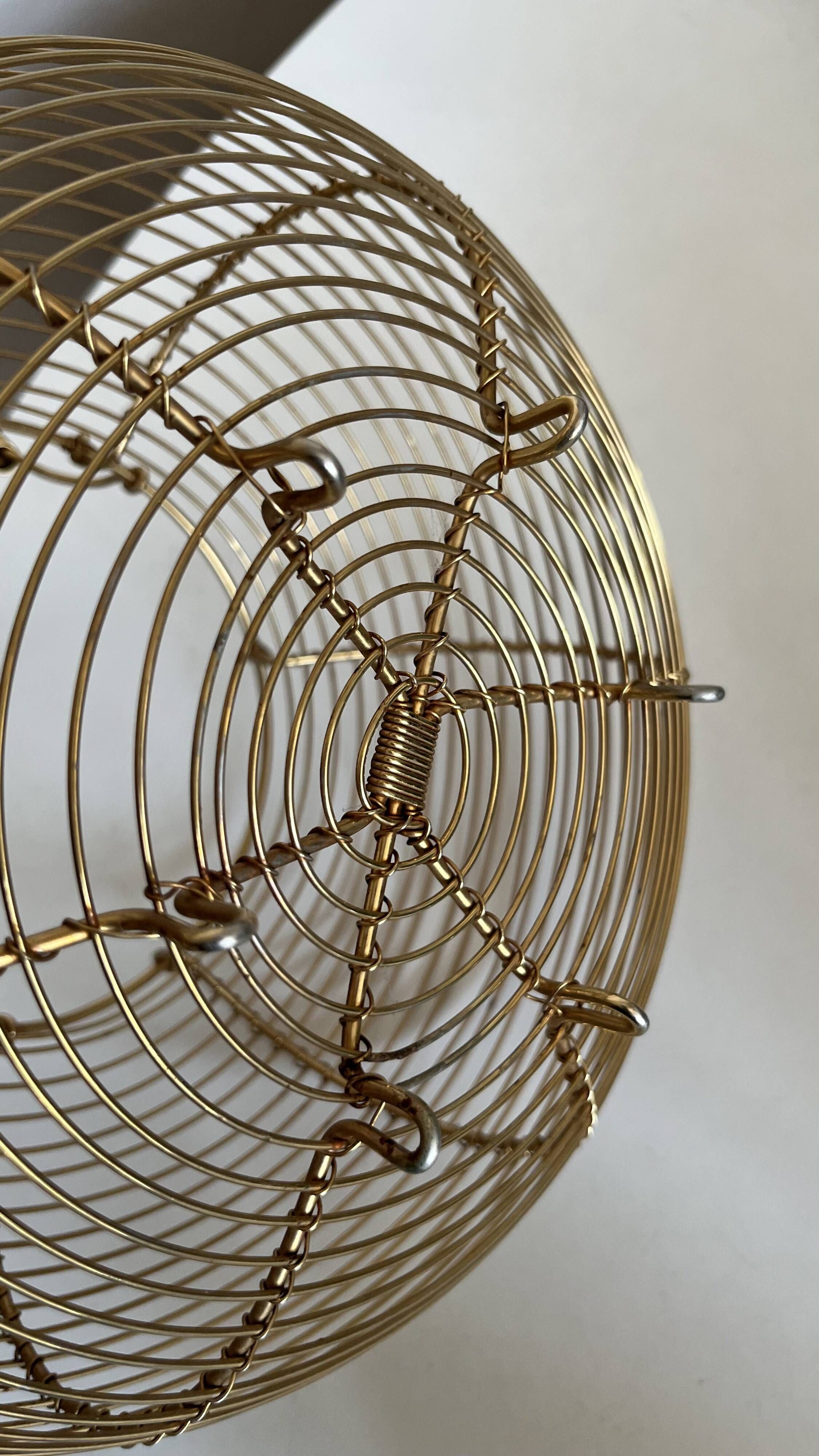 Golden metal basket 1960