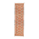 1970s Vintage Turkish Hand-Knotted Wool Cotton Orange Runner Rug 96x346