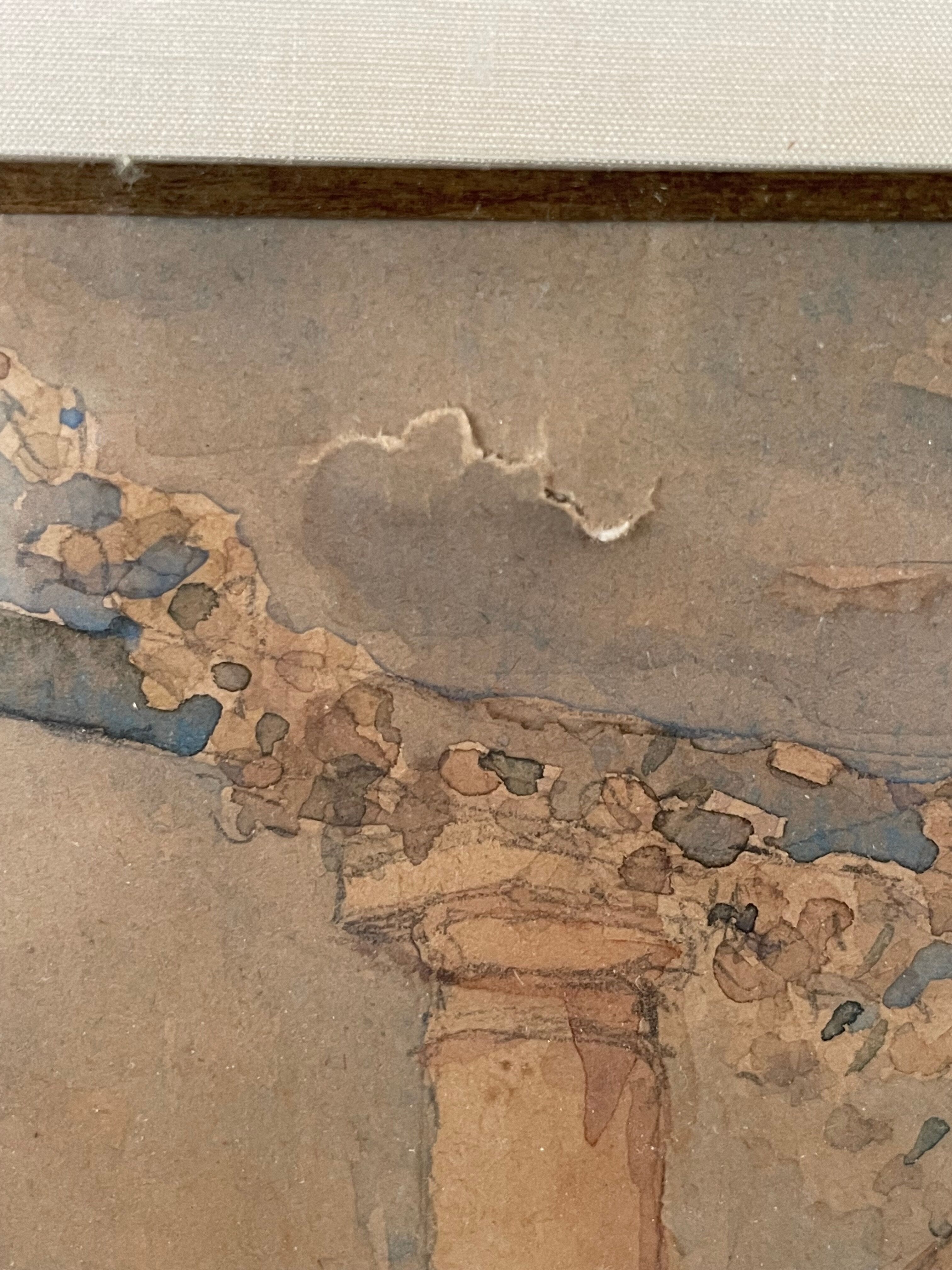 Old painting watercolor south of the France February 48