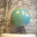 Luminous terrestrial globe with smoked plexiglass base