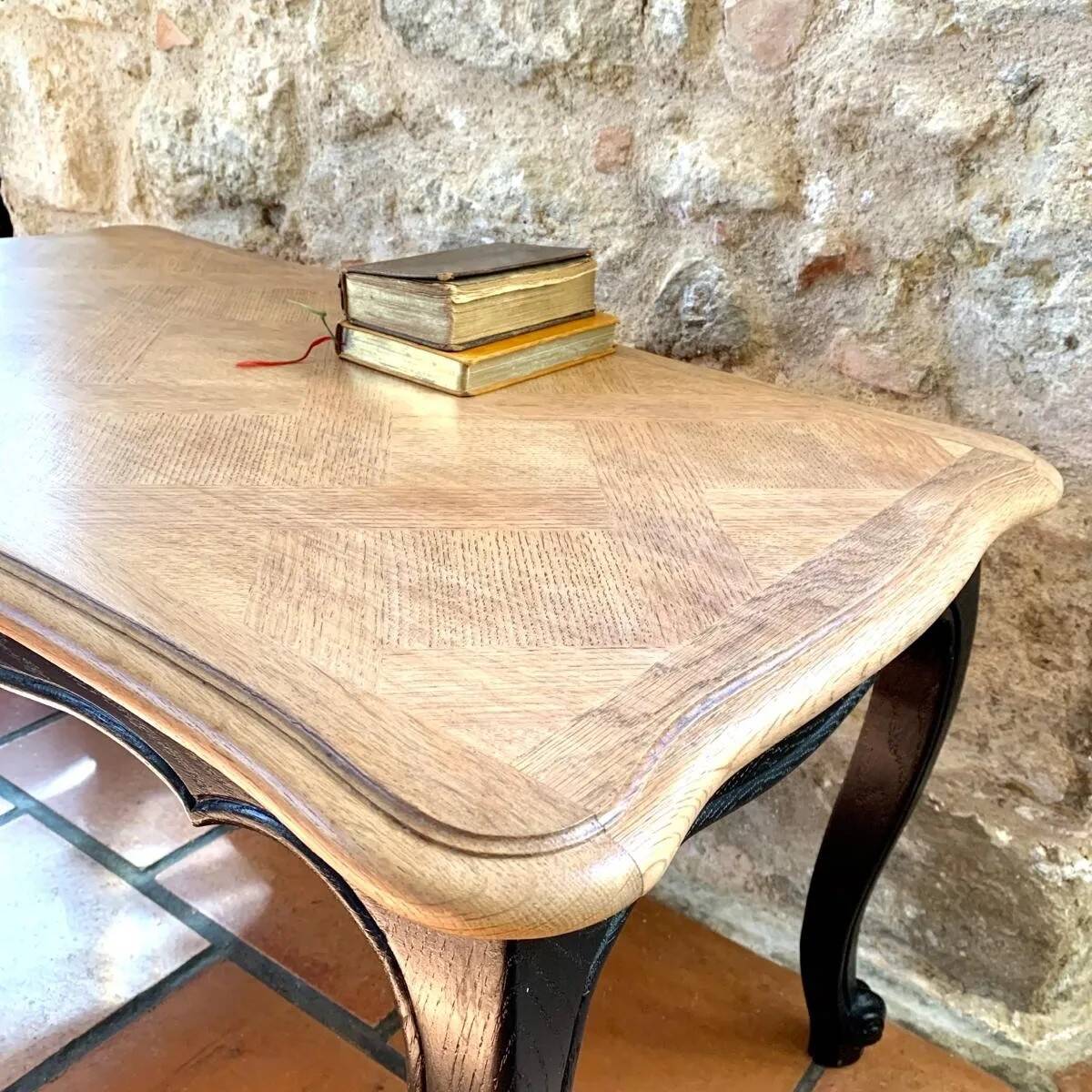 Louis XV Regency coffee table in black and wood