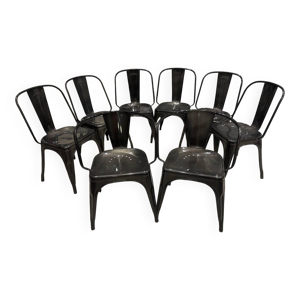 Lot 6 chaises et deux - tolix