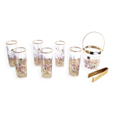 Verres et seau à glaçons en cristal