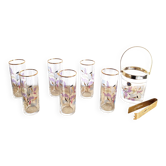 Crystal glasses and ice bucket