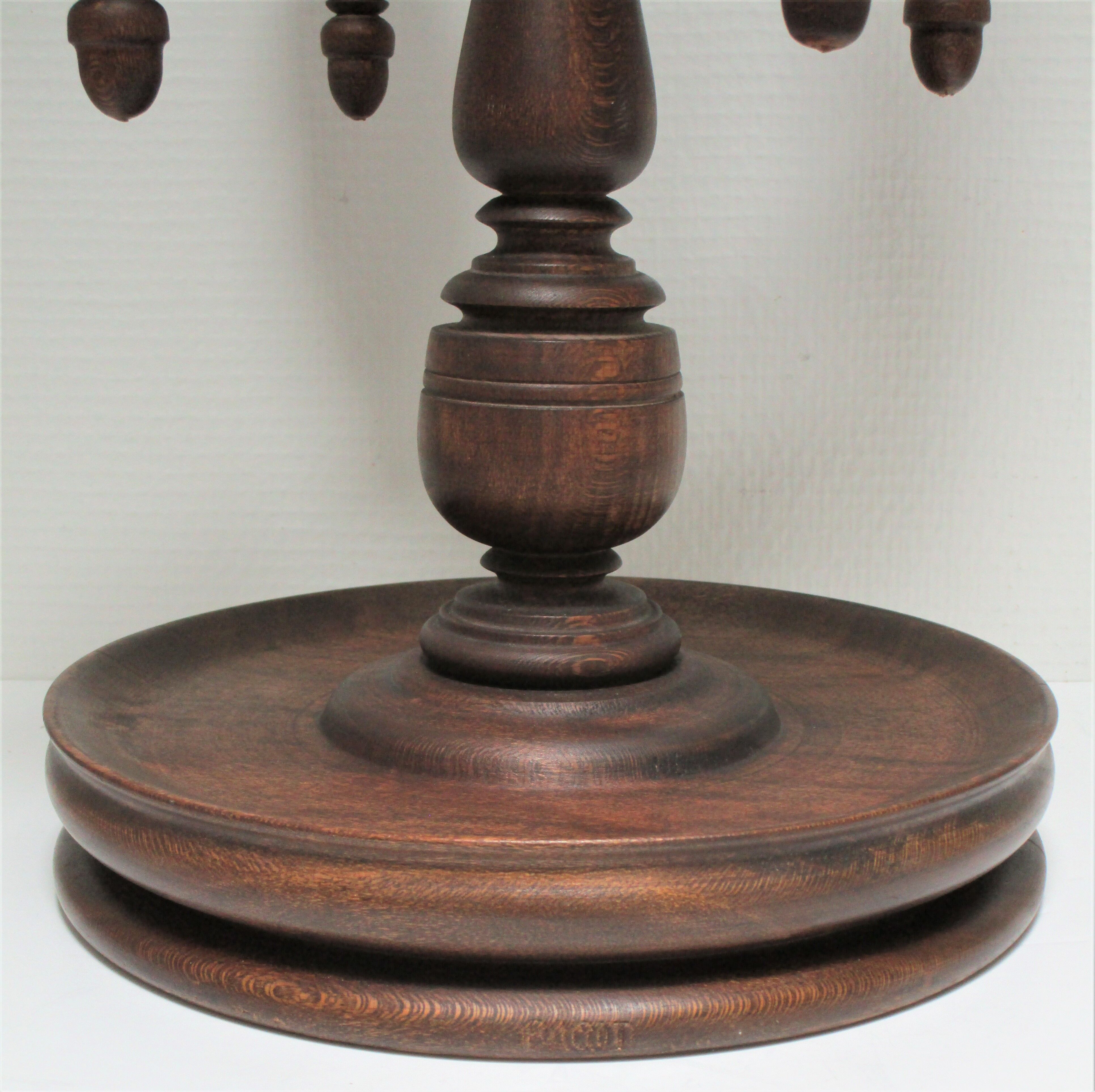 Chandelier solid wood turned stamped