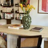 Oblong travertine dining table 150x90cm