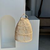 Rattan pendant lamp in the shape of bell D25 H28