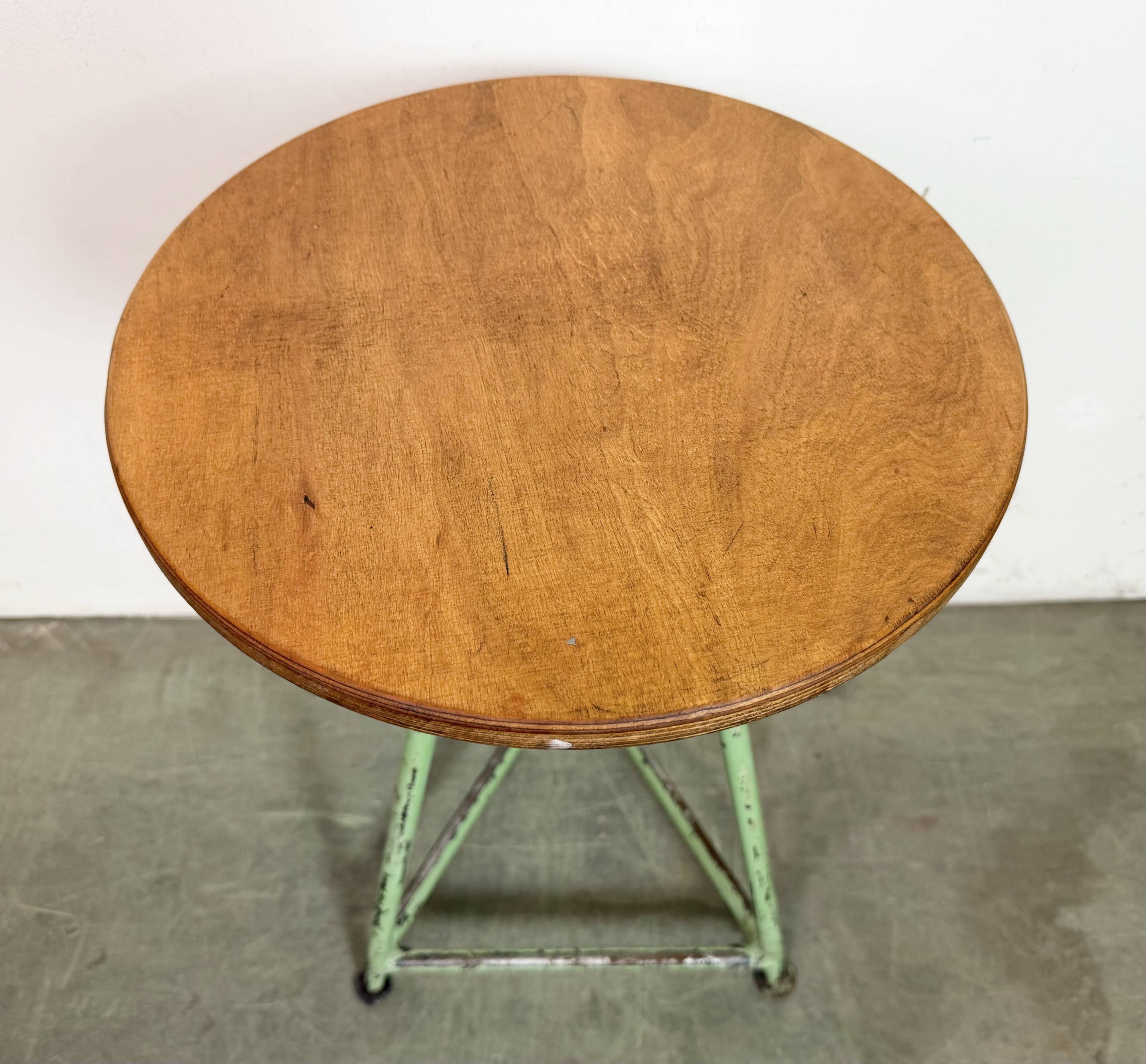 Green Industrial Workshop Stool, 1960s