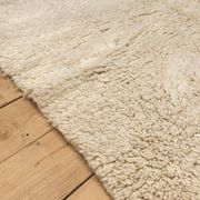 Moroccan berber carpet beni ouarain natural ecru uni 1, 42x0, 97m