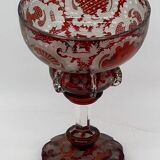Grande coupe en cristal - Motifs d'animaux, époque 19ᵉ siècle