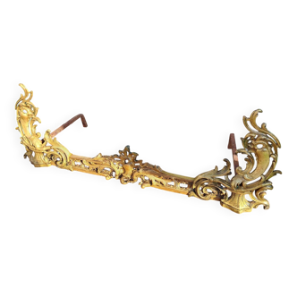 Chenets anciens bronze doré