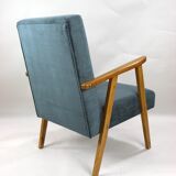 Set of 2 grey velvet armchairs, 1970s