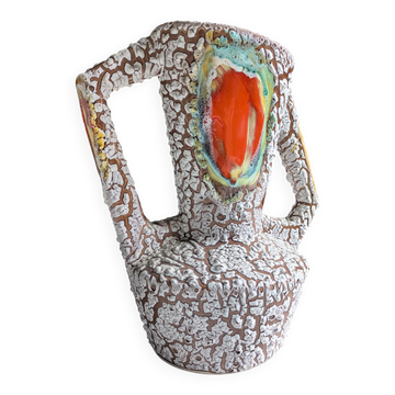 Brutalist vase ''Fat Lava'' Mid century