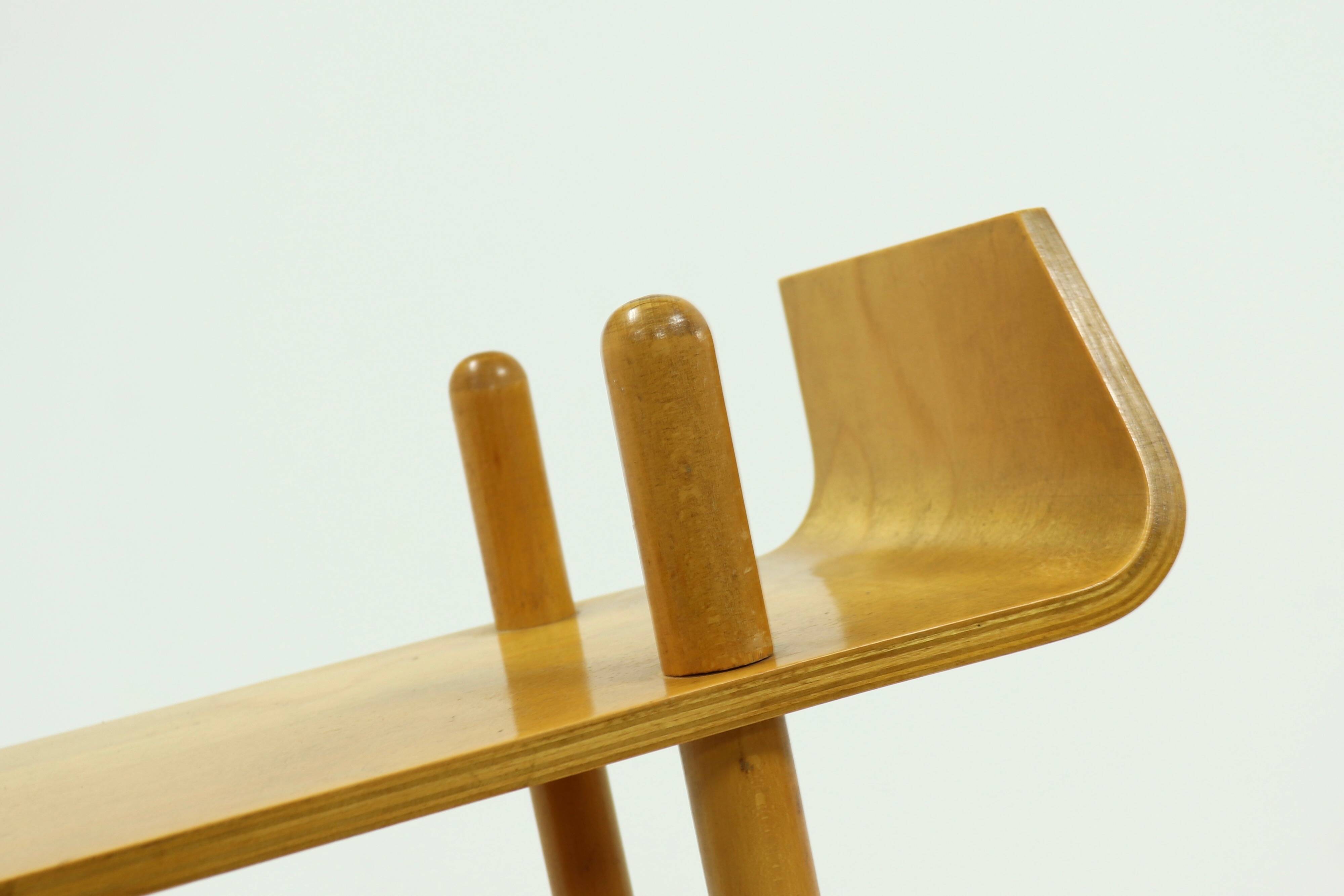 Large Birch Bookcase Shelving Unit by Willem Lutjens for Gouda Den Boer, 1953