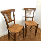 Pair of rustic mulched chairs