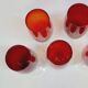 10 ruby red blown glass champagne flutes