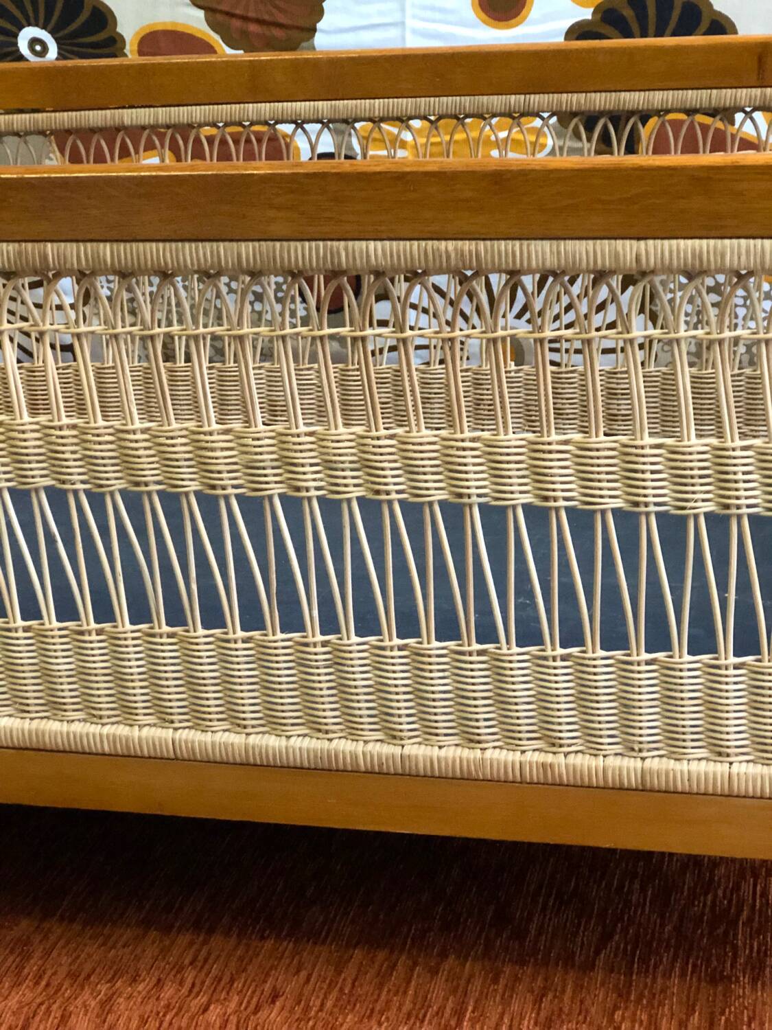 Vintage wicker children's bed 1960